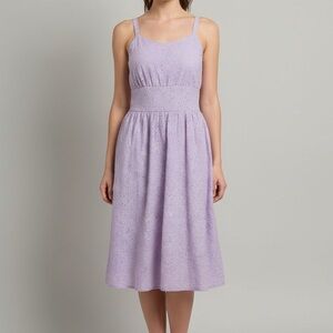 Belle Poque Lavender Eyelet Spring Summer Sleeveless Midi Dress Women's Size XL